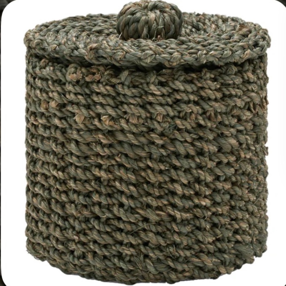 Pigeon & Poodle Chelston Abaca Canister Set In Lava Slate